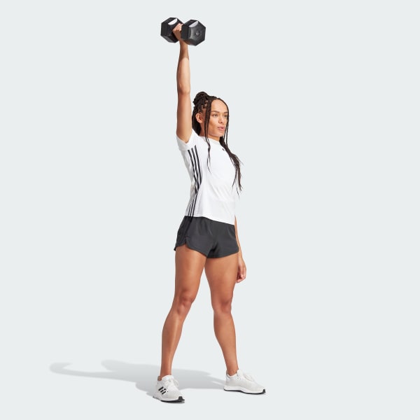 Black Pacer Training 3-Stripes Woven High-Rise Shorts