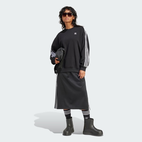 noir Sweat-shirt col rond oversize 3 bandes