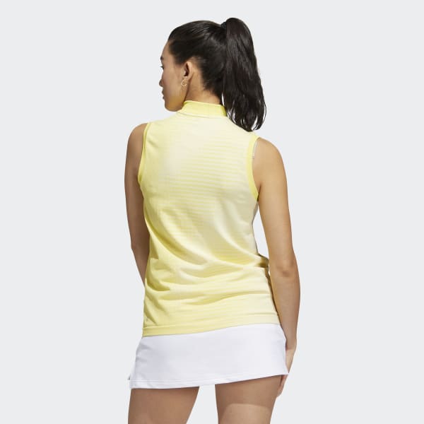 Yellow Primeknit Sleeveless Golf Polo Shirt