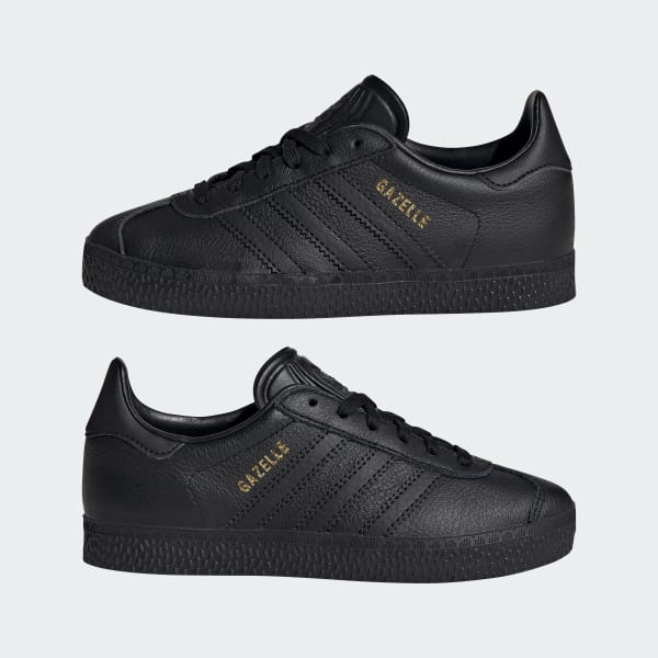 Black leather adidas gazelle junior store