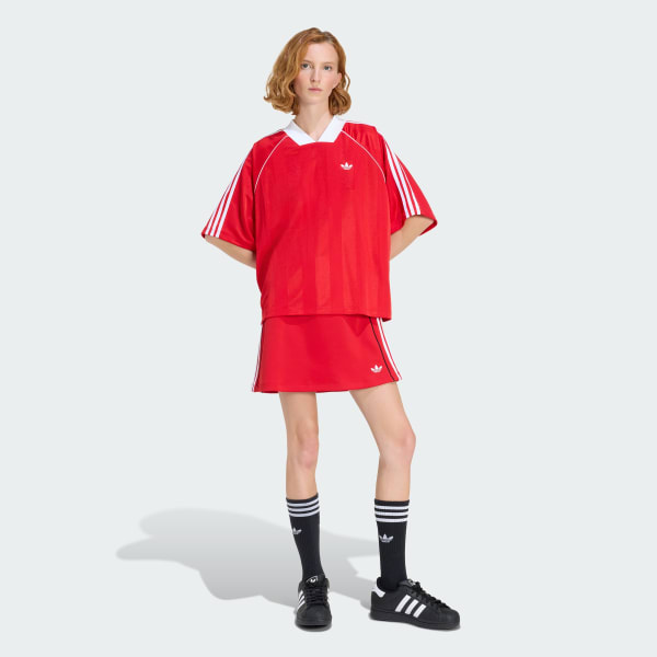 สีแดง เสื้อยืด 3 STRIPES JAQUARD