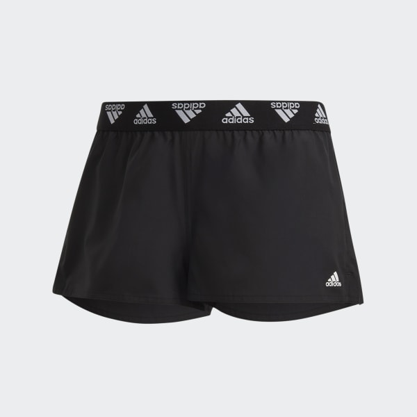 Schwarz Branded Beach Shorts