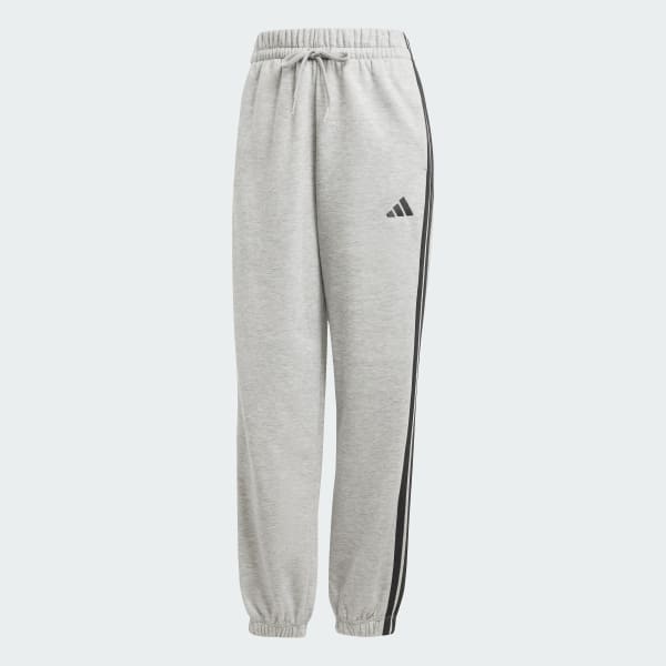 Essentials 3-Stripes Fleece Loose-Fit Pants