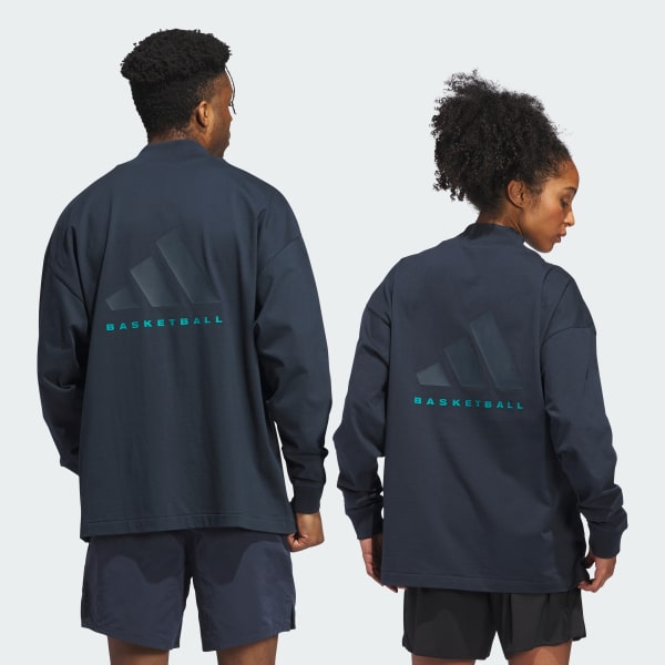 Azul Polera Basketball Manga Larga (Unisex)