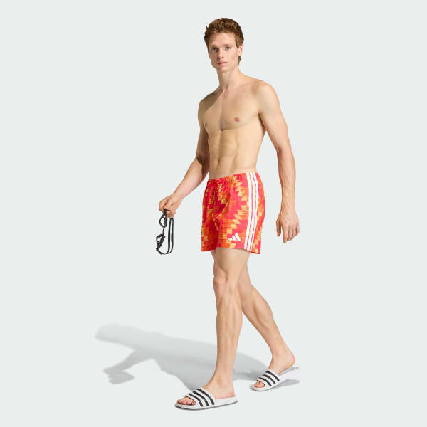 Orange SHORT DE BAIN FOOTBALL-INSPIRED GRAPHIC 5 POUCES