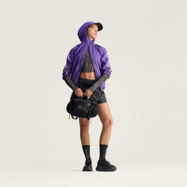 สีน้ำตาล เสื้อเทรนนิงแขนยาวทรงครอปพิมพ์ลาย adidas by Stella McCartney