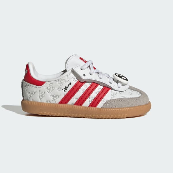 White ADIDAS DISNEY SAMBA OG COMFORT CLOSURE ELASTIC LACE SHOES