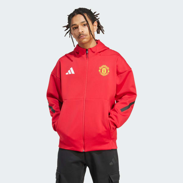 Merah ADIDAS Z.N.E. Manchester United. Jaket Anthem