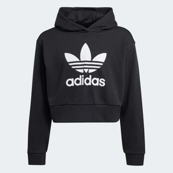 Black cropped adidas hoodie online