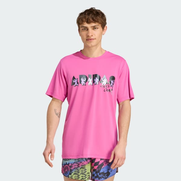 Rosa adidas x Jeremy Scott T-skjorte