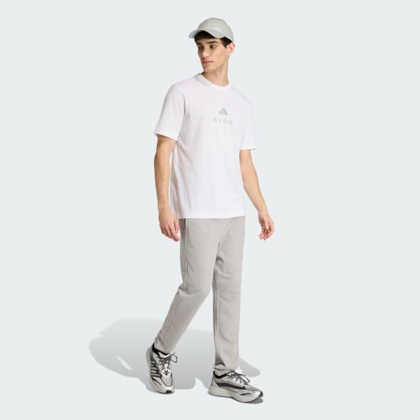 สีขาว เสื้อยืดพิมพ์ลาย CLIMACOOL CITY TECH ILLUSTRATION