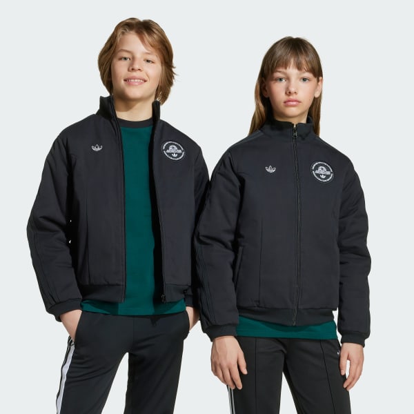 Schwarz Woven Padded Jacket Kids