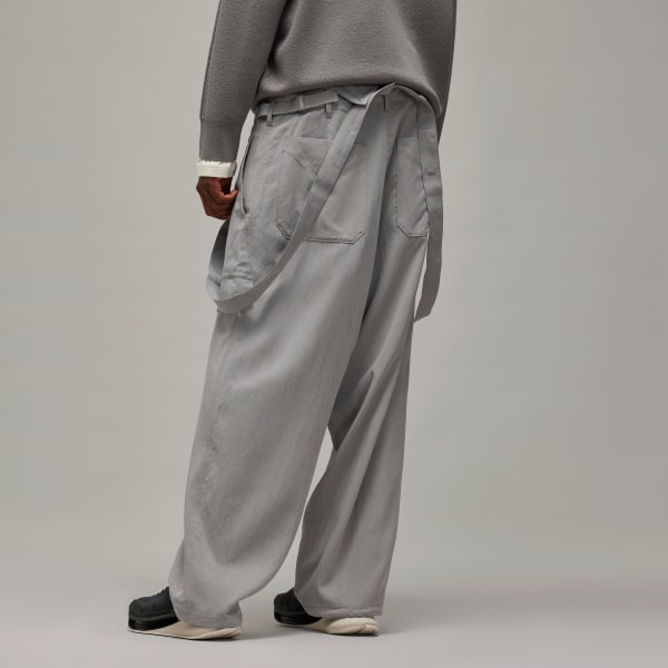 Y-3 / 24SS/WASHED TWILL SUSPENDER PANTS/XS/リヨセル/GRY/無地/JE3445 アディダス Y-3 WASHED TWILL SUSPENDER PANTS - グレー | アディダス