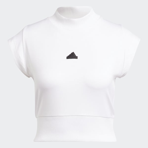 White adidas crop tee hotsell
