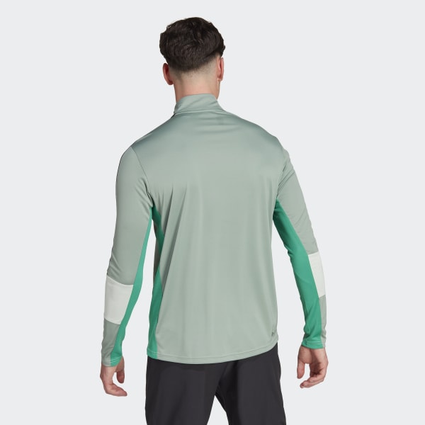 adidas Training Colorblock 1/4-Zip Long Sleeve Tee - Green | Men's ...