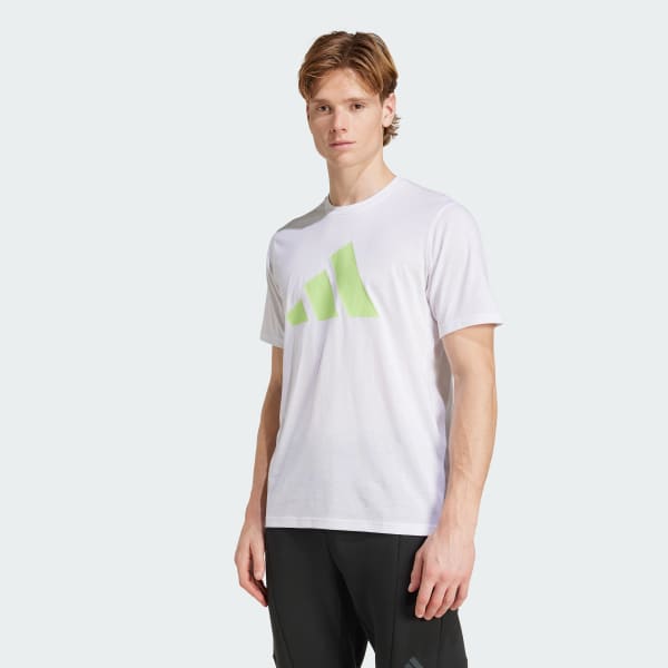 Branco Camiseta Treino Manga Curta Logo