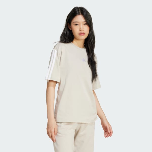 Beige Essentials 3-Stripes Boyfriend Tee