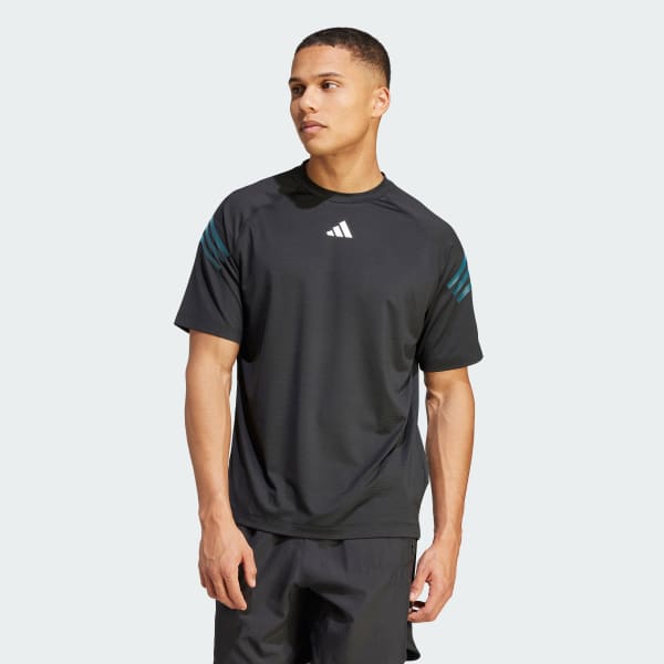 Black Train Icons 3-Stripes Training Tee