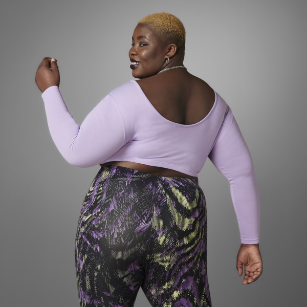 Purple Hyperpulse Cropped Long-Sleeve Tee (Plus Size)