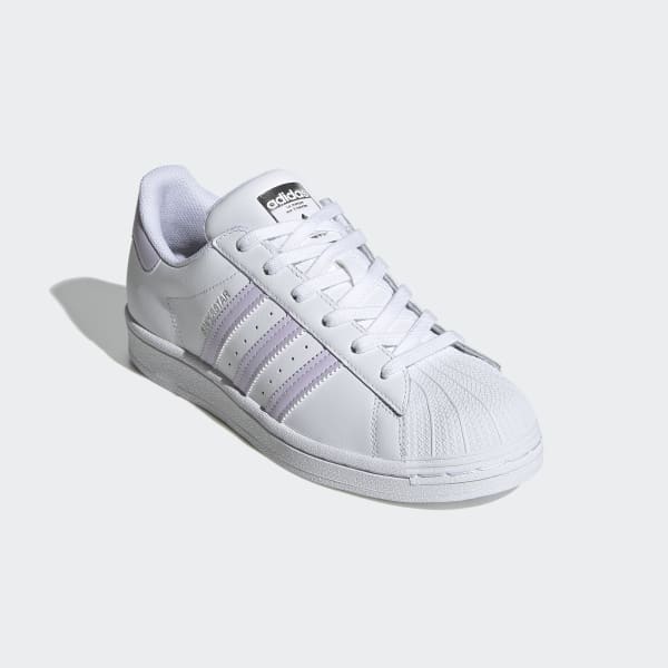 purple and white shell toe adidas