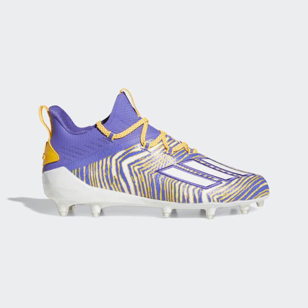 purple and yellow football cleats