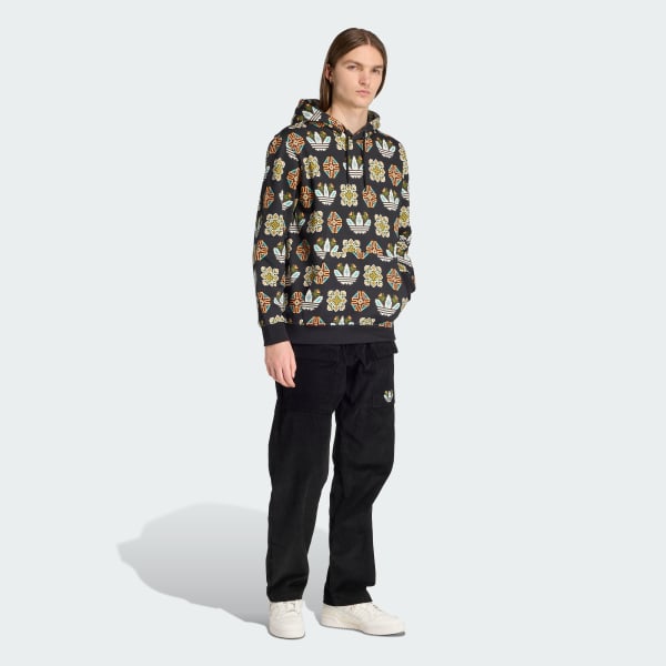 Tile Allover Print Loose Hoodie