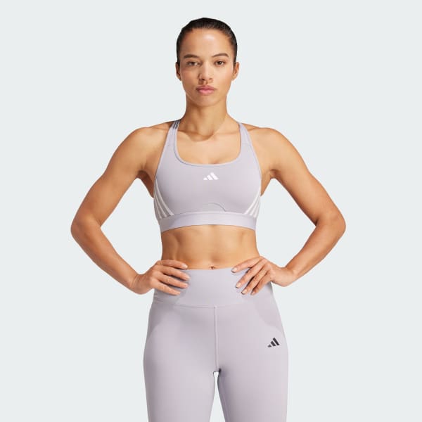 Grau Powerreact Training 3-Streifen Sport-BH