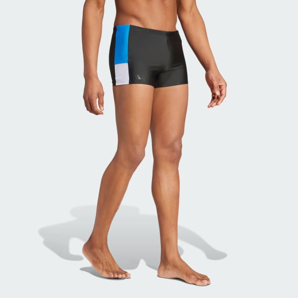 Schwarz Colorblock Swim Boxer-Badehose