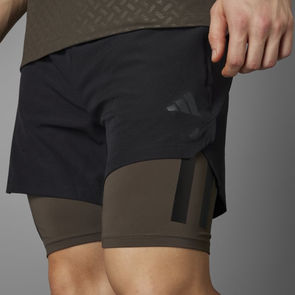 ウォーキング・ランニングウェア TUNERO 2-IN-Shorts BLACK Tunero 2-in-1 Shorts - Black | BOXRAW