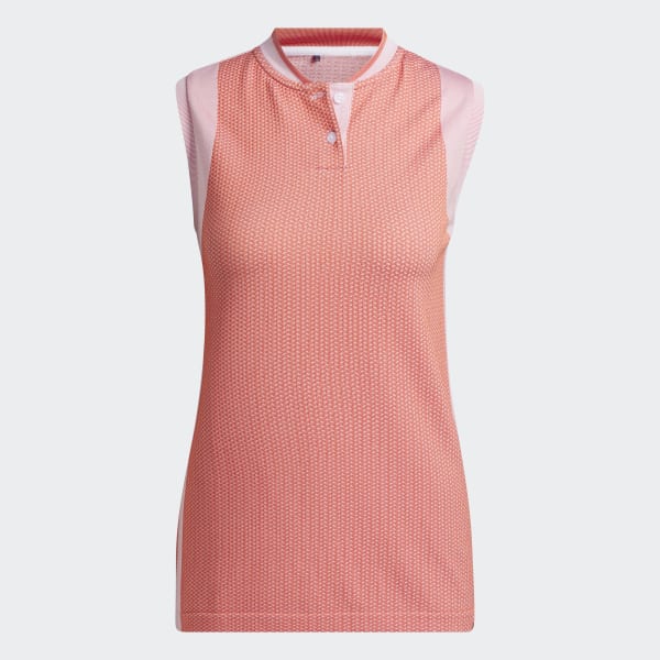 Red Ultimate365 Tour Sleeveless Primeknit Golf Polo Shirt