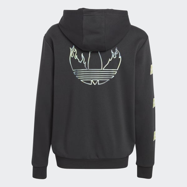 Negro Buzo con Capucha Estampado