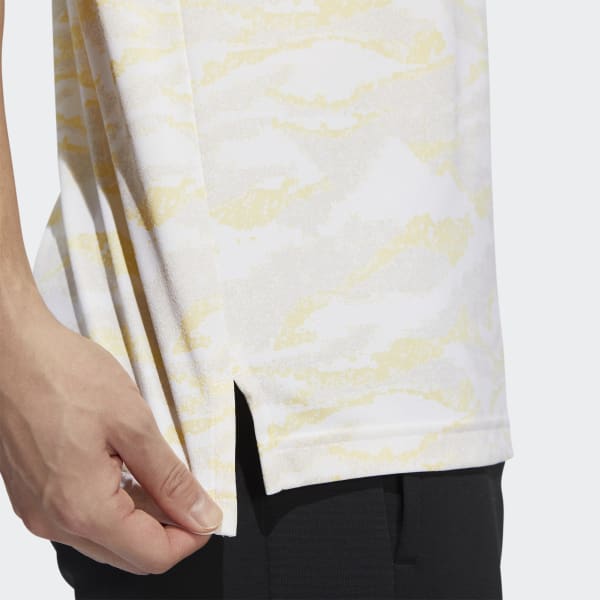 White Horizon-Print Polo Shirt LOI62