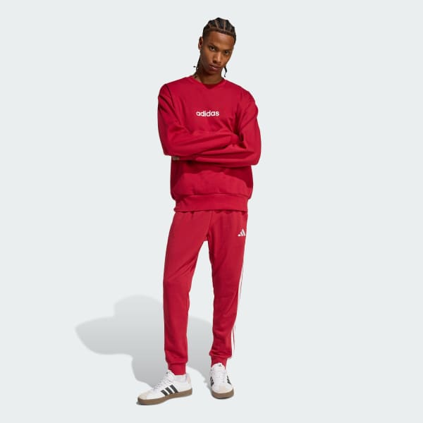 Burgundy Essentials Linear Fleece Sweatshirt