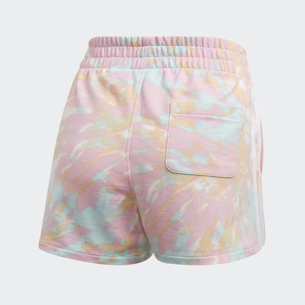 adidas pink tie dye shorts