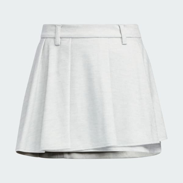 Grey Woolblended Front-Pleated Skirt