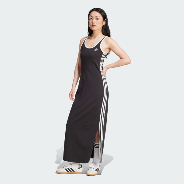 cierna Šaty Adicolor 3-Stripes Tank Maxi