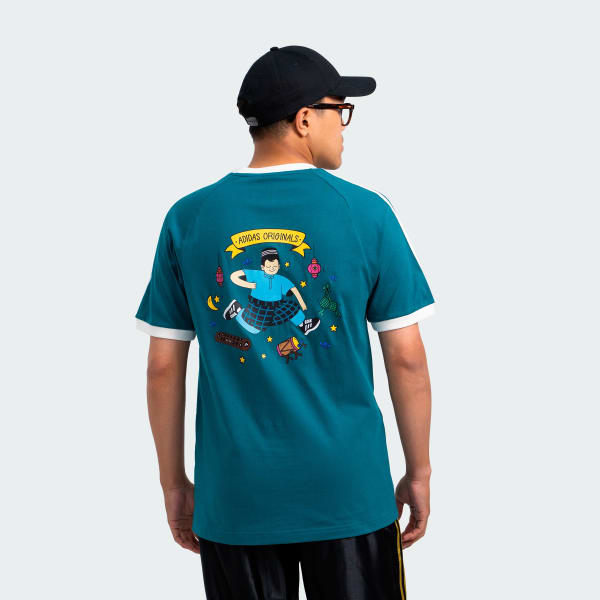 Turquoise adidas 3Stripe Tee x KasutRaya