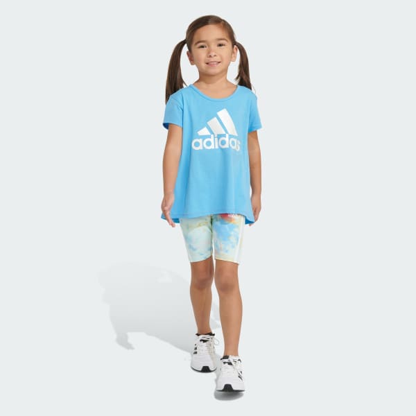 adidas C BCK PLEAT AOP T BKE SHRT ST - Blue | Free Shipping with ... image.