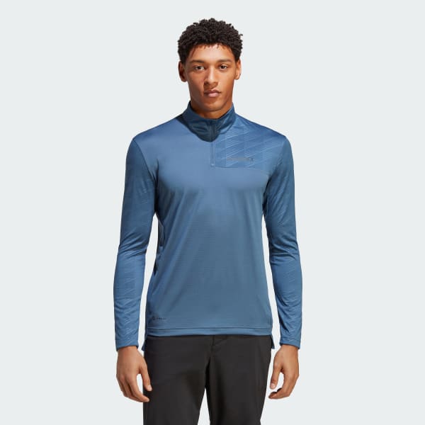 adidas TERREX Multi Half-Zip Long Sleeve Tee - Blue | Free Shipping ...