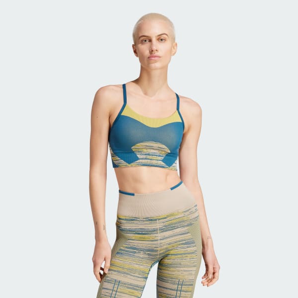 adidas by Stella McCartney TrueStrength Yoga Seamless Medium Support Sports  Bra - Blue