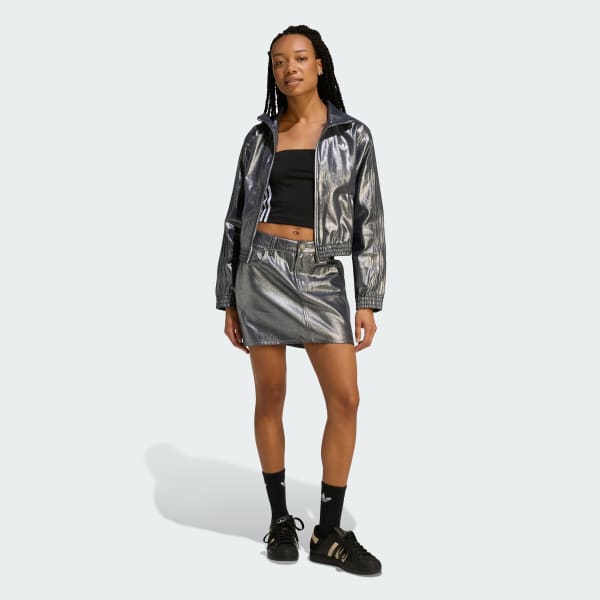 Plateado FALDA DE TEJIDO DENIM 3 TIRAS