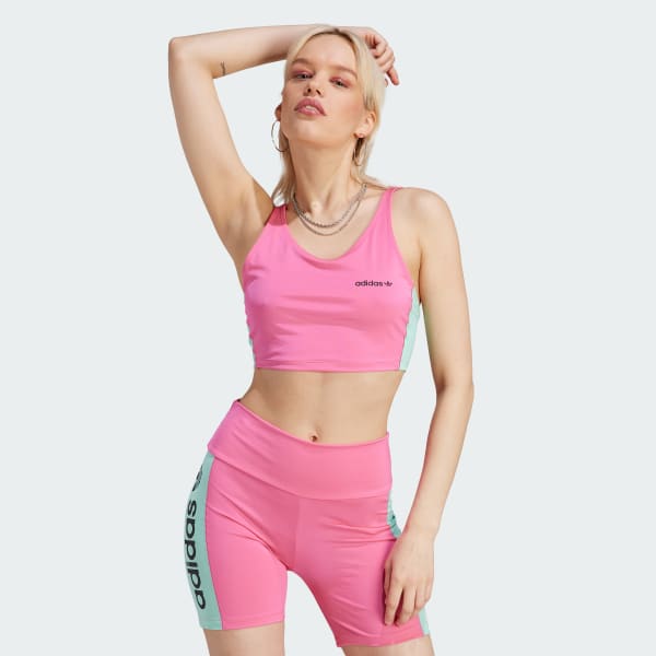 Adidas Originals High Shine Crop Top - Pink | Adidas Thailand