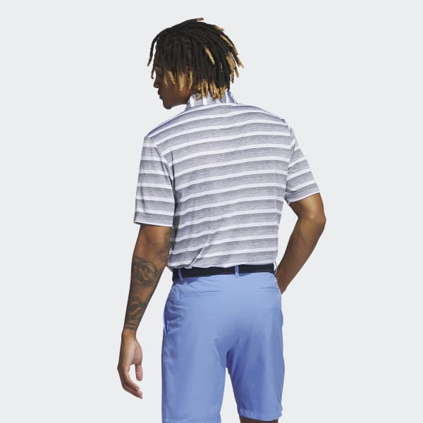 Grey Two-Color Striped Golf Polo Shirt