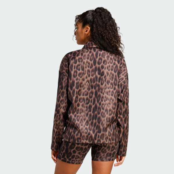 Flerfarvet Seasonal Essentials Leopard Print Woven Overskjorte med 3-Stripes