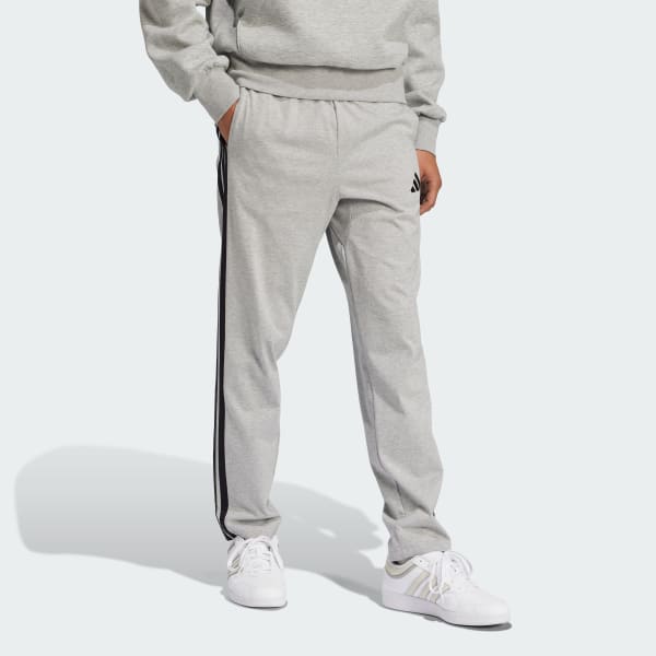Cinza Calça Essentials Três Listras Single Jersey