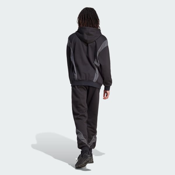 adidas Sportswear Fleece Trainingspak met Capuchon Zwart