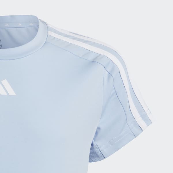 modrá Tričko Train Essentials AEROREADY 3-Stripes Slim-Fit Training