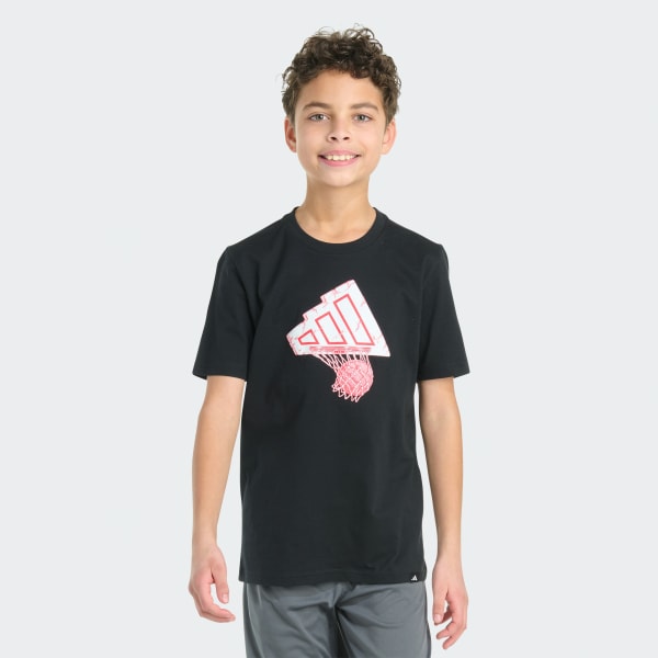 Black Short Sleeve Basketball Hoop Tee

