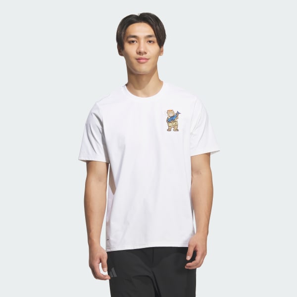 White Xploric Climacool Embroidery Graphic T-shirt