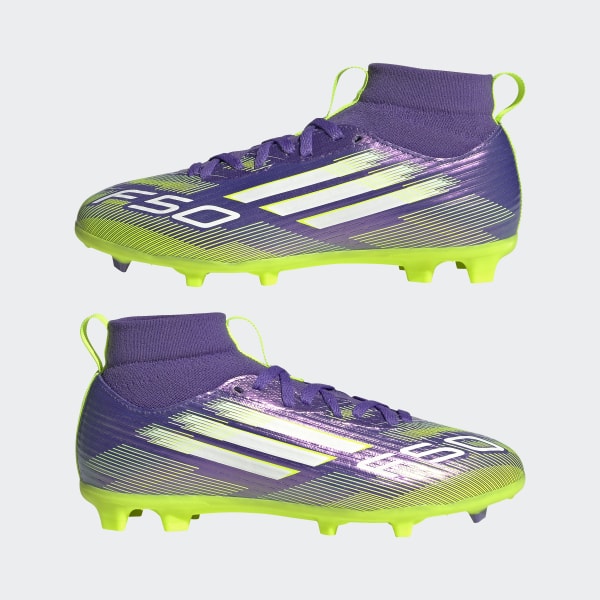 adidas F50 League Mid Firm/Multi-Ground Cleats Kids - Purple